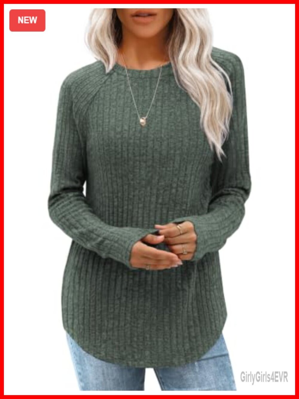 Womens Crewneck Tunic Sweater Long Sleeve High Low Hem Pullover